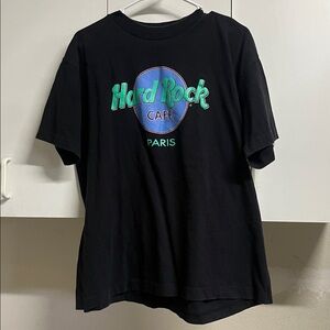 Hard Rock Cafe Black Tee with Green and Blue Logo